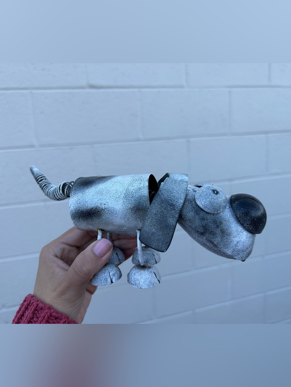 Adorable Small Handcrafted Metal Dog Figurine - Decorative Pet Sculpture Art